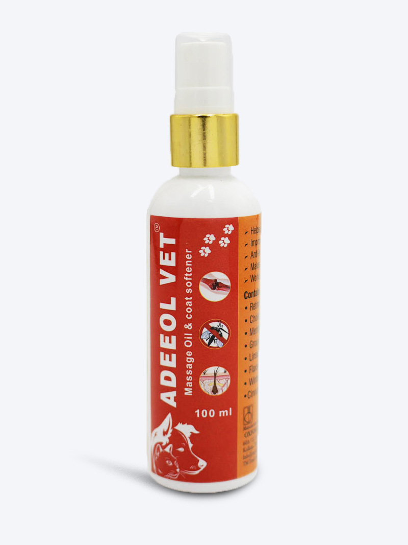 Buy Adeeol Vet Massage Oil and Coat Softener 100ml – Skin & Coat Care | Petindiaonline.com