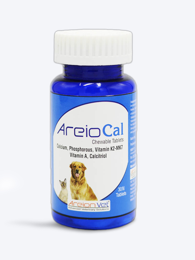 Buy Areio Cal Chewable Tablets (30 Count) – Calcium Supplement for Pets | Petindiaonline.com