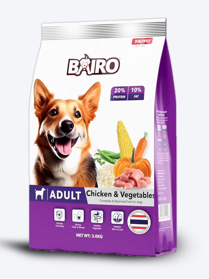 Bairo Adult Chicken & Veg Dog Food 3kg | Balanced Nutrition for Adult Dogs | Petindiaonline.com