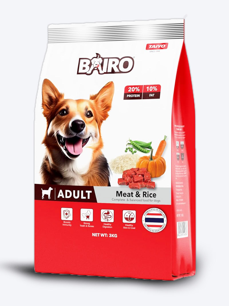 Bairo Adult Meat & Rice Dog Food 3kg | Complete Meal for Adult Dogs | Petindiaonline.com