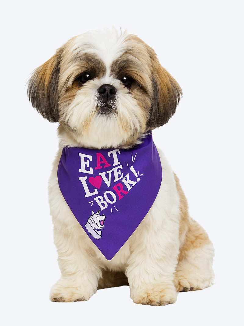 Petex Dog Bandana – Eat Love Bork | Stylish & Comfortable Pet Accessory
