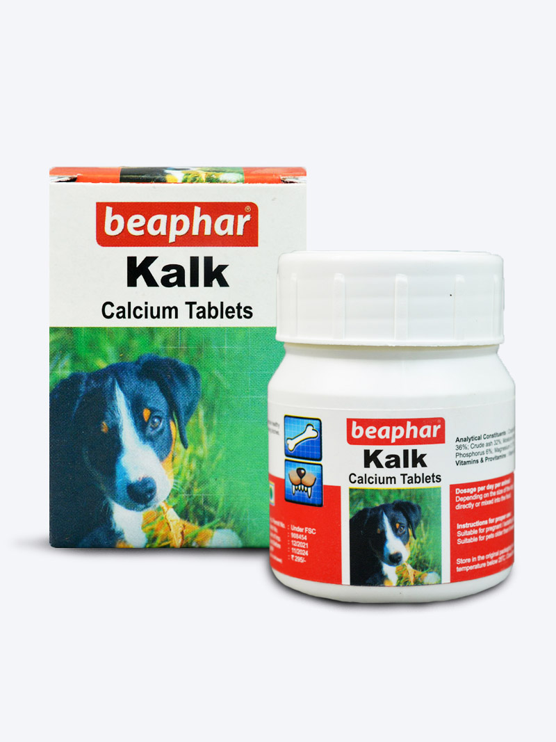 Beaphar Kalk Calcium Tablets – 60 Tablets for Strong Bones and Teeth