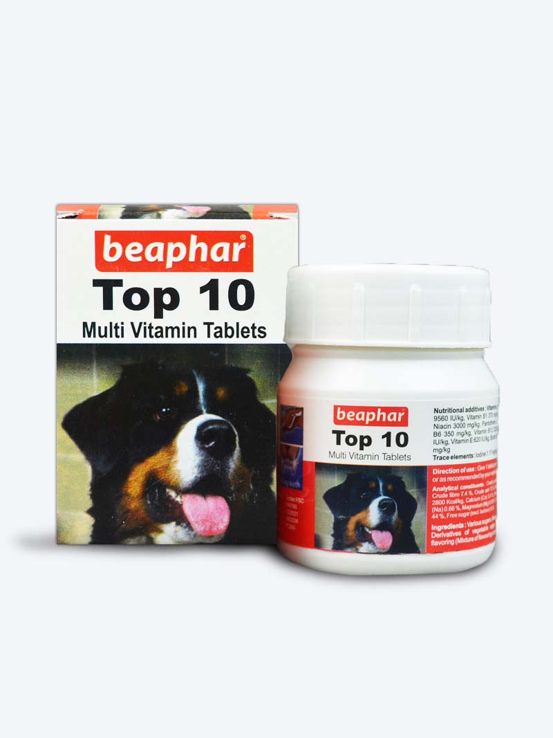 Beaphar Top 10 Multivitamin Tablets – 60 Tablets for Dogs’ Health and Vitality