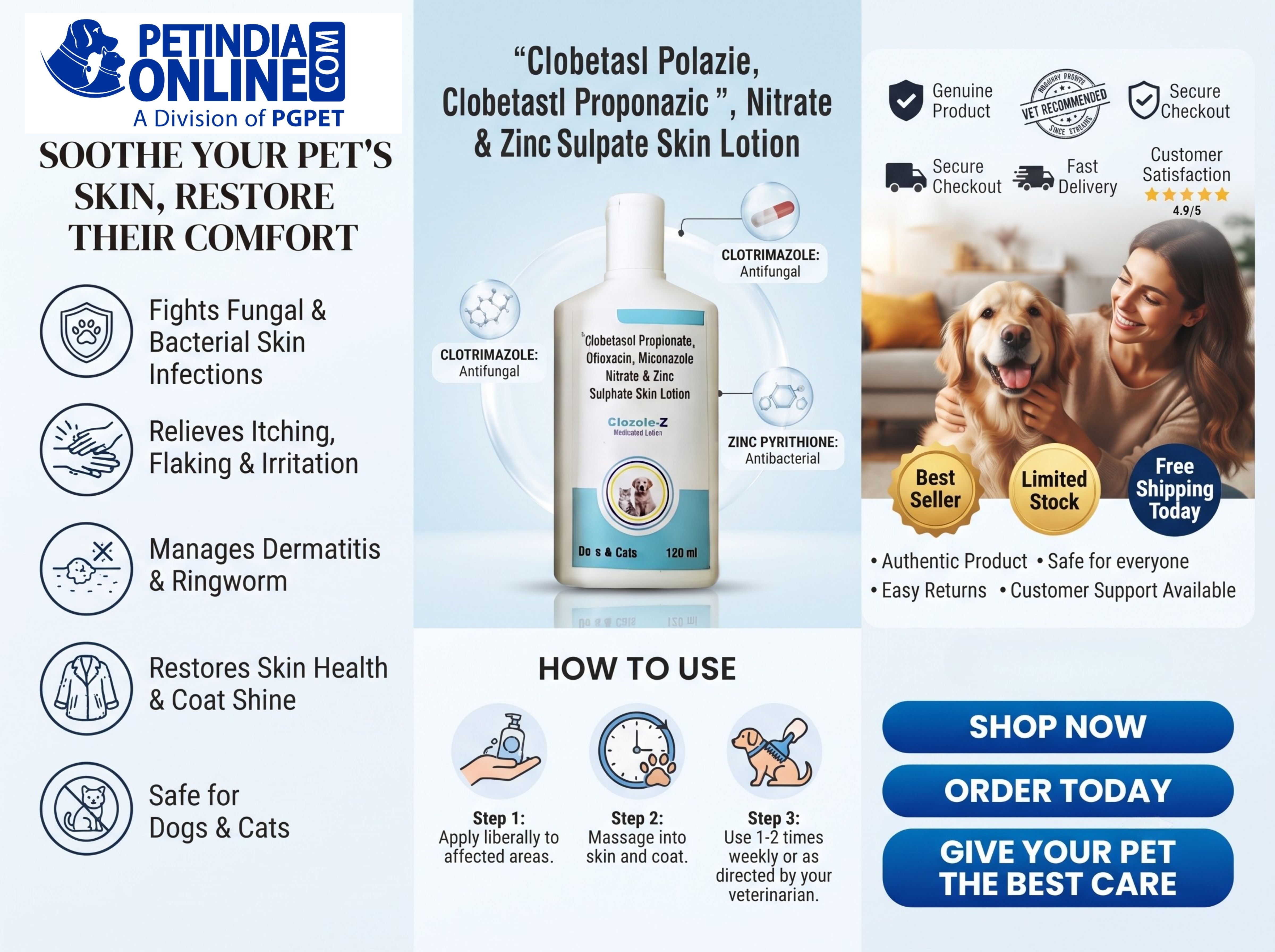 Clozole Z 120ml for Dogs: Uses, Ingredients, Benefits & Safety Guide