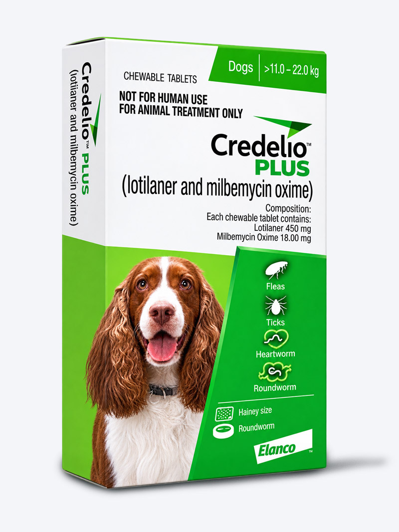 Credelio PLUS 450 mg Chewable Tablets for Dogs 11–22 kg | PetIndiaOnline