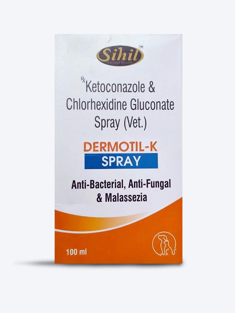 Dermotil K Spray for Dogs & Cats – 100ml | Antifungal & Antibacterial Skin Care at a low price in online India on petindiaonline