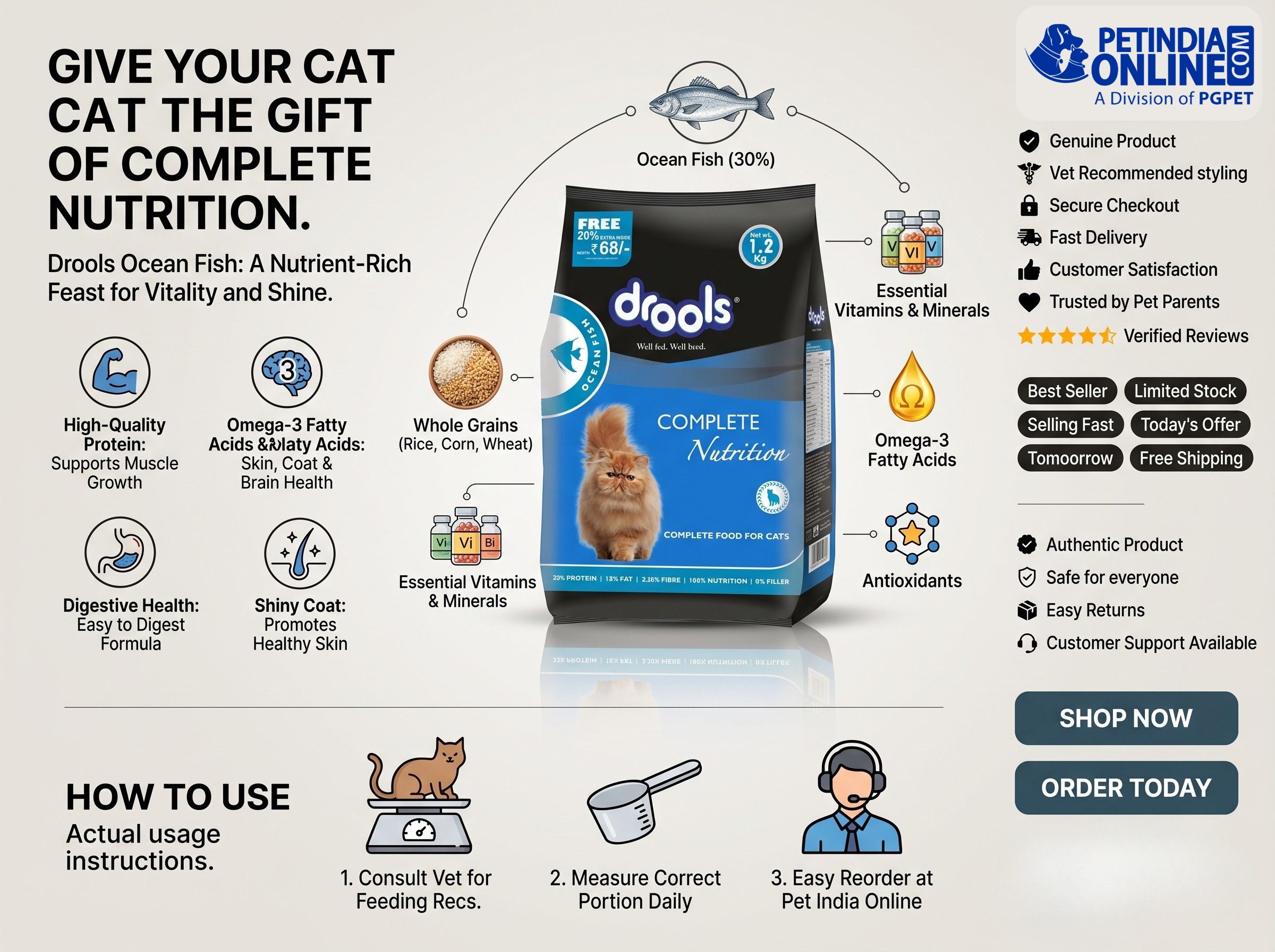Drools Ocean Fish Cat Food 1.2kg: Complete Nutrition Guide for Adult Cats