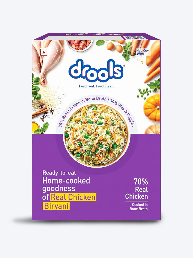 Drools Real Chicken Biryani Wet Dog Food 150g | Tasty Tetra Pack Meal