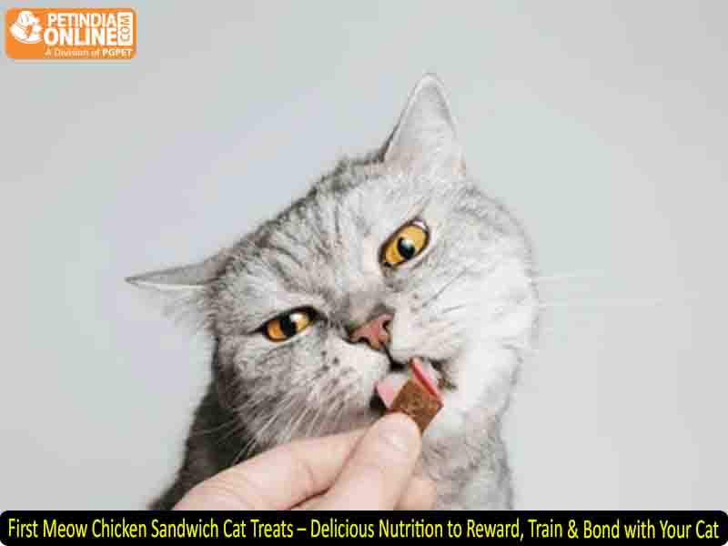 First Meow Chicken Sandwich Cat Treats – Delicious Nutrition to Reward, Train & Bond with Your Cat