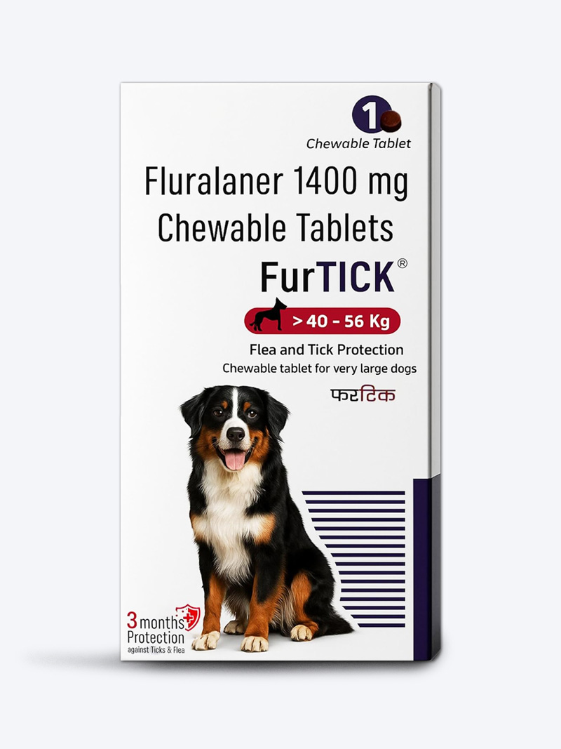 FurTICK Tick & Flea Chewable Tablet for Dogs (40–56 kg) – 1400 mg Fluralaner | Long-Lasting Tick & Flea Protection