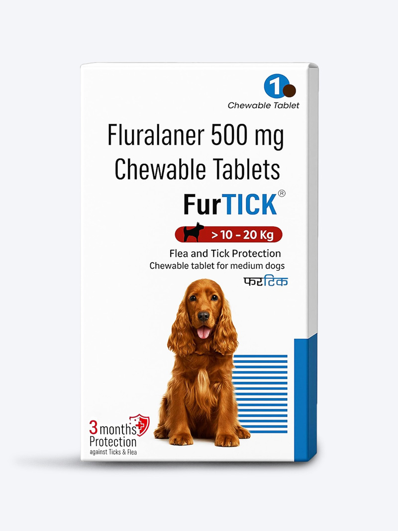 FurTICK Fluralaner 500mg for Dogs (10–20kg) | Tick & Flea Chewable Tablet
