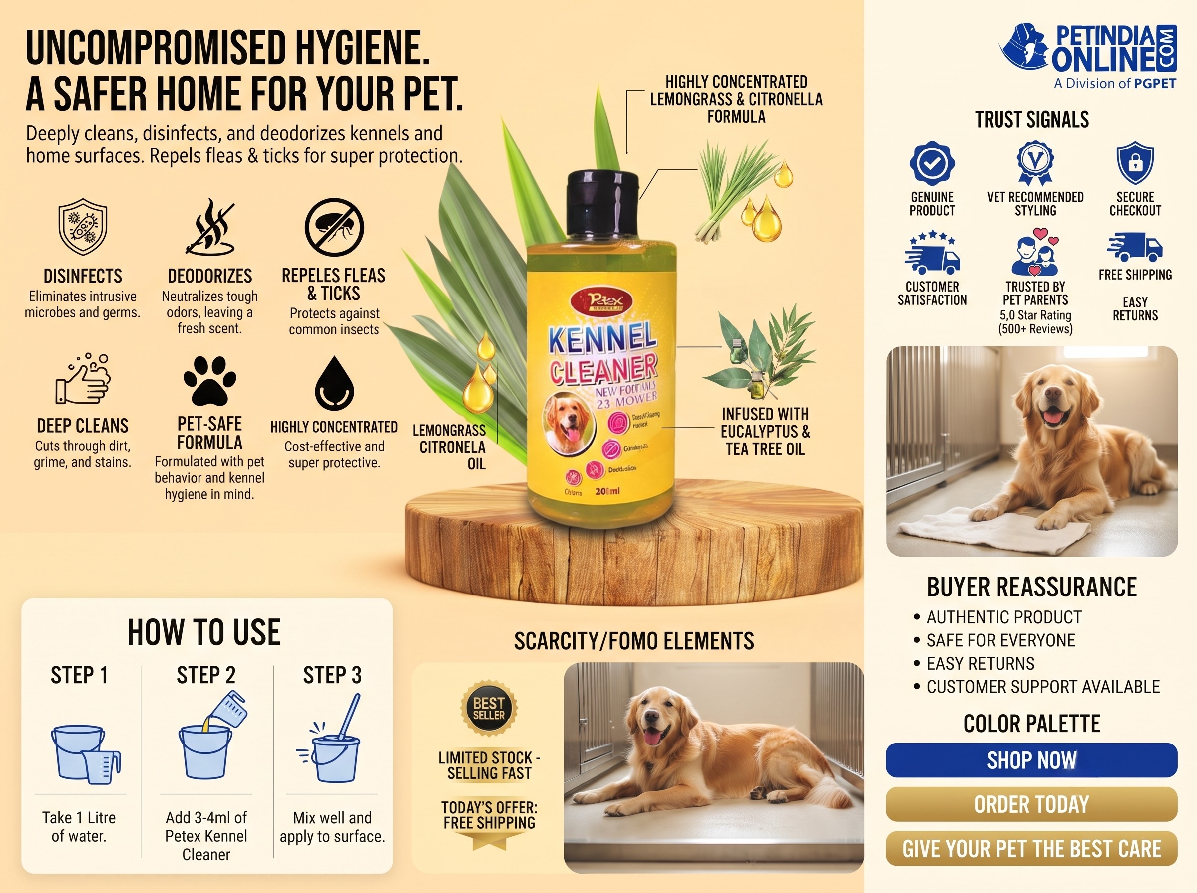 Petex Kennel Cleaner 200ml: Kennel Hygiene and Odour Control