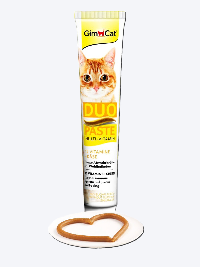 GimCat Duo-Paste Multi-Vitamin Cheese Flavored Cat Supplement 50g | Daily Cat Vitamins