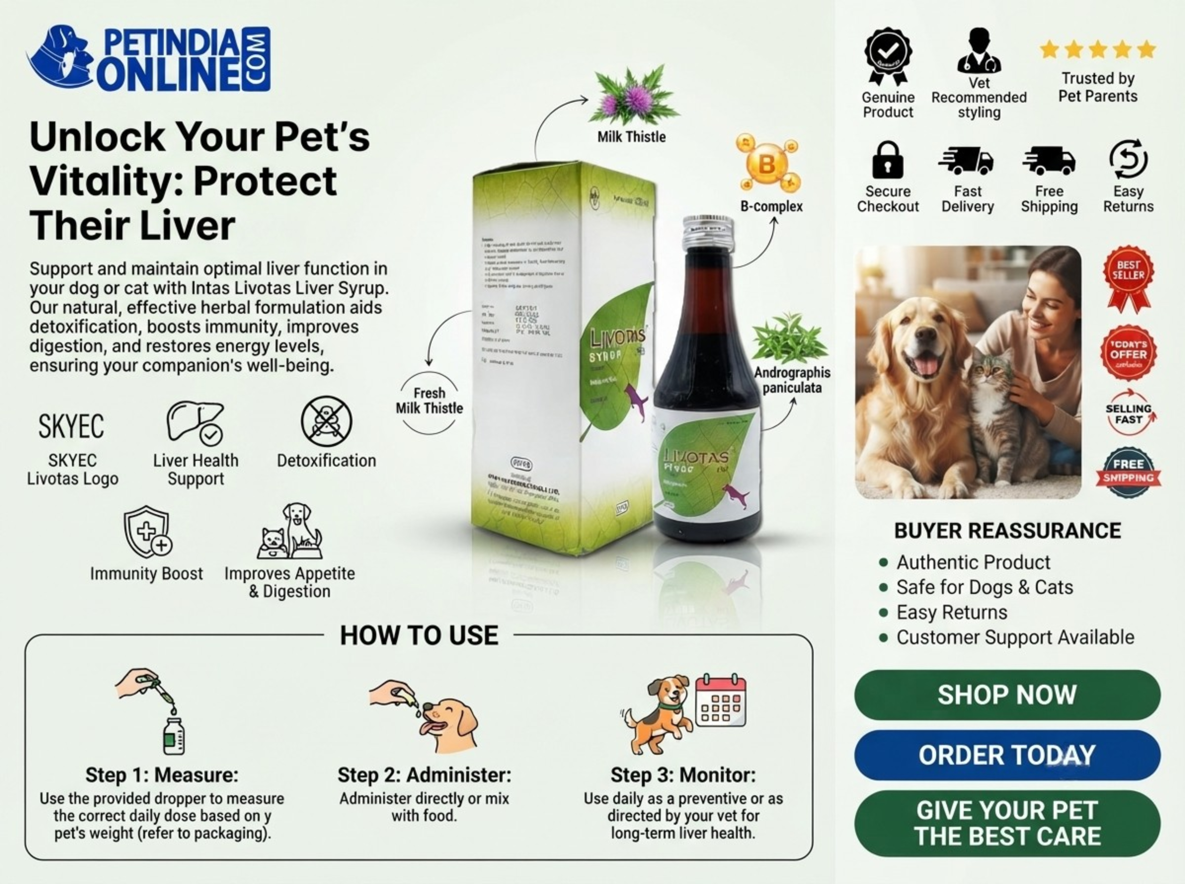 Intas Livotas Liver Syrup 200ml for Dogs & Cats