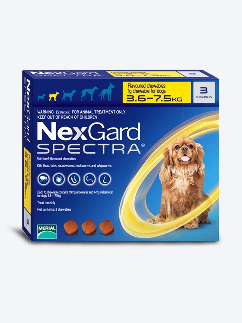 Nexgard Spectra Tick & Flea Tablet (7.5–15kg) for Dogs | PetIndiaOnline