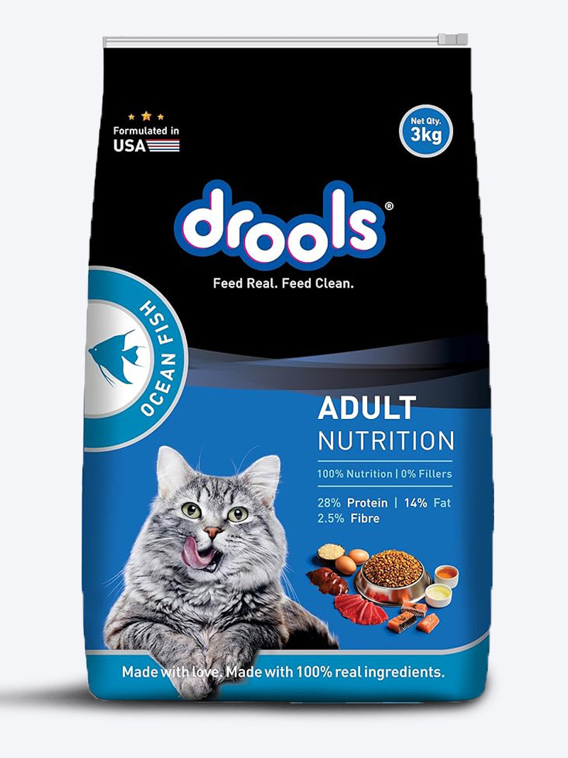 Buy Drools Ocean Fish Adult Cat Food at a low price in online India on Petindiaonline 