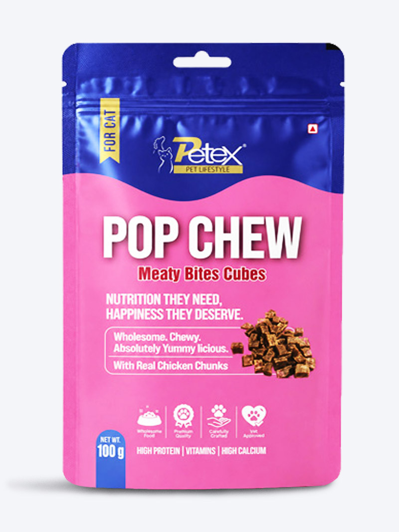 Petex Pop Chew Meaty Bites Cubes 100g | Meaty Dog Treats