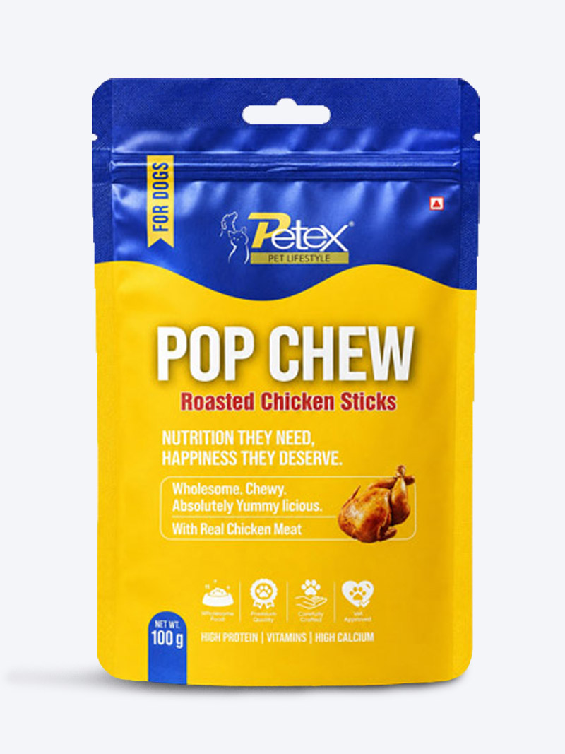 Petex Pop Chew Roasted Chicken Sticks 100g | Dog Treats