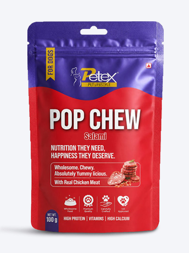 Petex Pop Chew Salami 100g | Salami Dog Treats & Chews