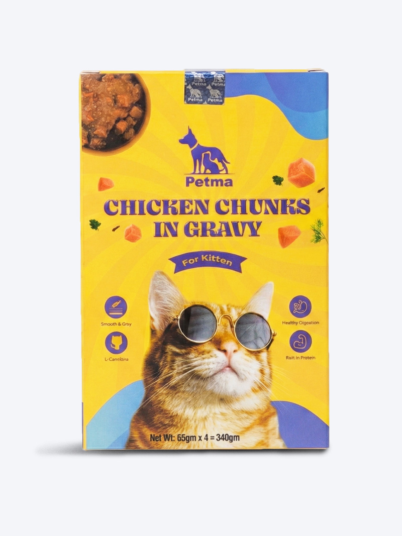 Petma Chicken Chunk in Gravy Adult Wet Cat Food 340g (85g x4) | Protein-Rich Meal