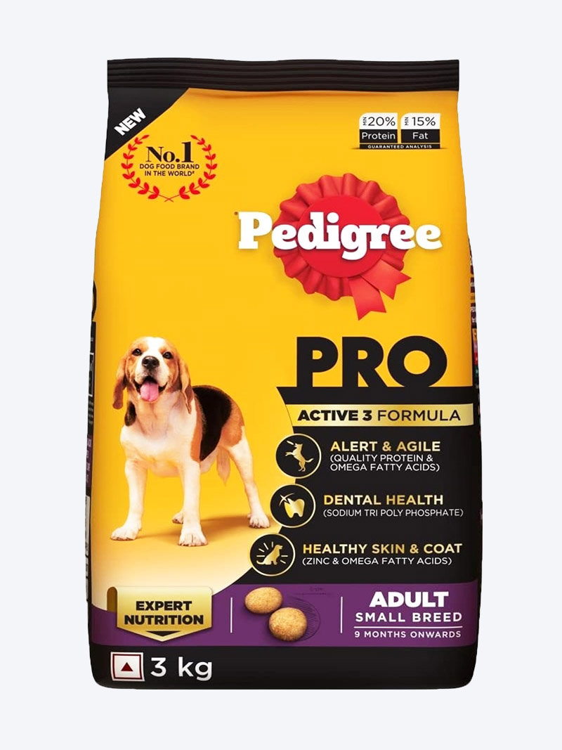 Pedigree Pro Adult Small Breed Dog Food 3kg | Petindiaonline.com