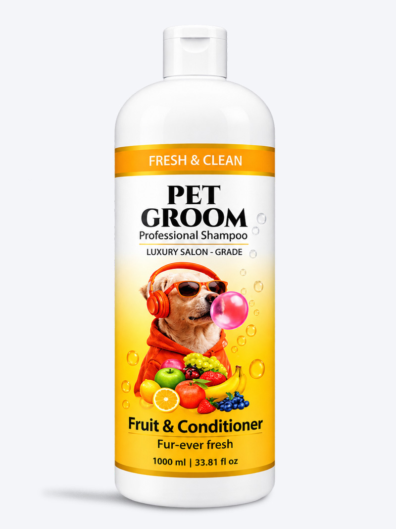 Pet Groom Professional Fruit & Conditioner Shampoo 1000ml | Smooth & Shiny Coat for Dogs & Cats
