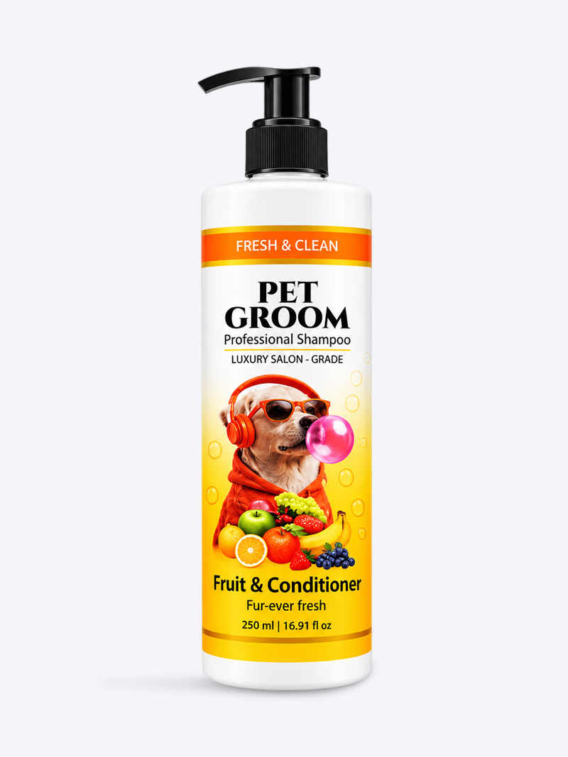 Pet Groom Professional Fruit & Conditioner Shampoo 250ml | Smooth & Shiny Coat for Dogs & Cats
