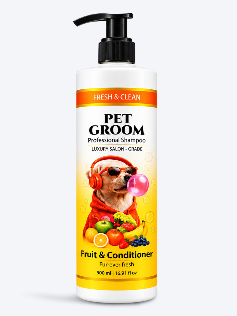 Pet Groom Professional Fruit & Conditioner Shampoo 500ml | Smooth & Shiny Coat for Dogs & Cats
