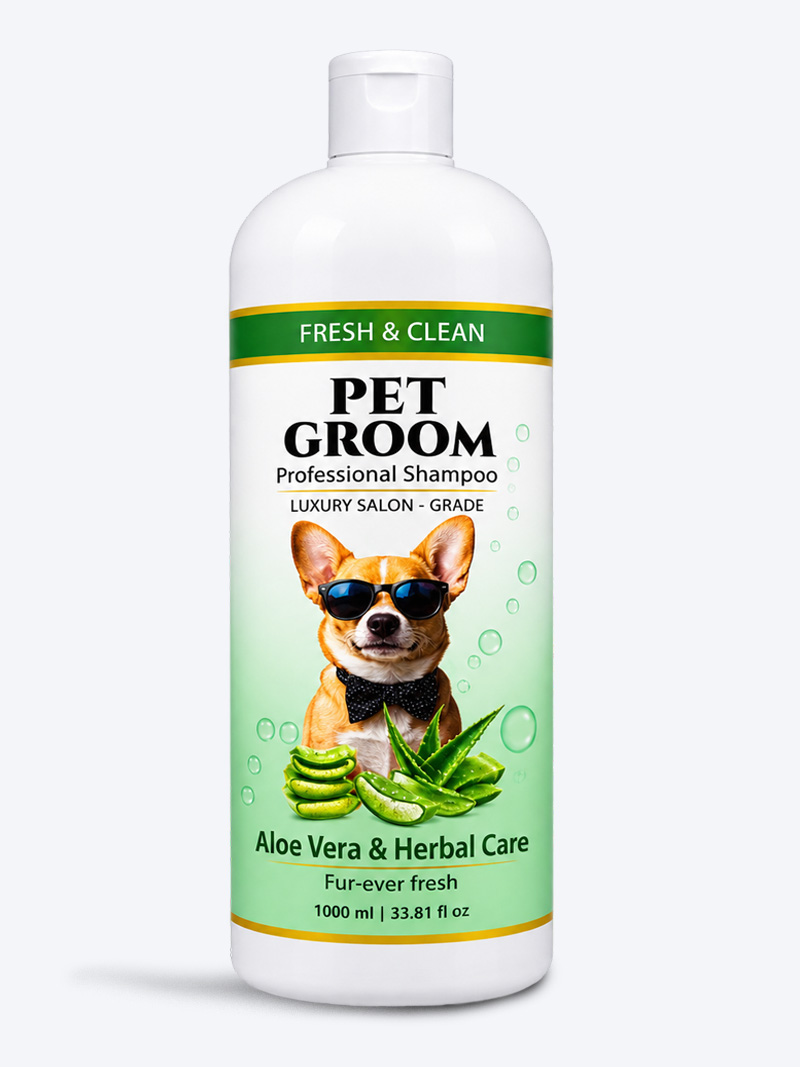 Pet Groom Professional Aloe Vera Shampoo 1000ml | Soothing Skin & Coat Care for Dogs & Cats