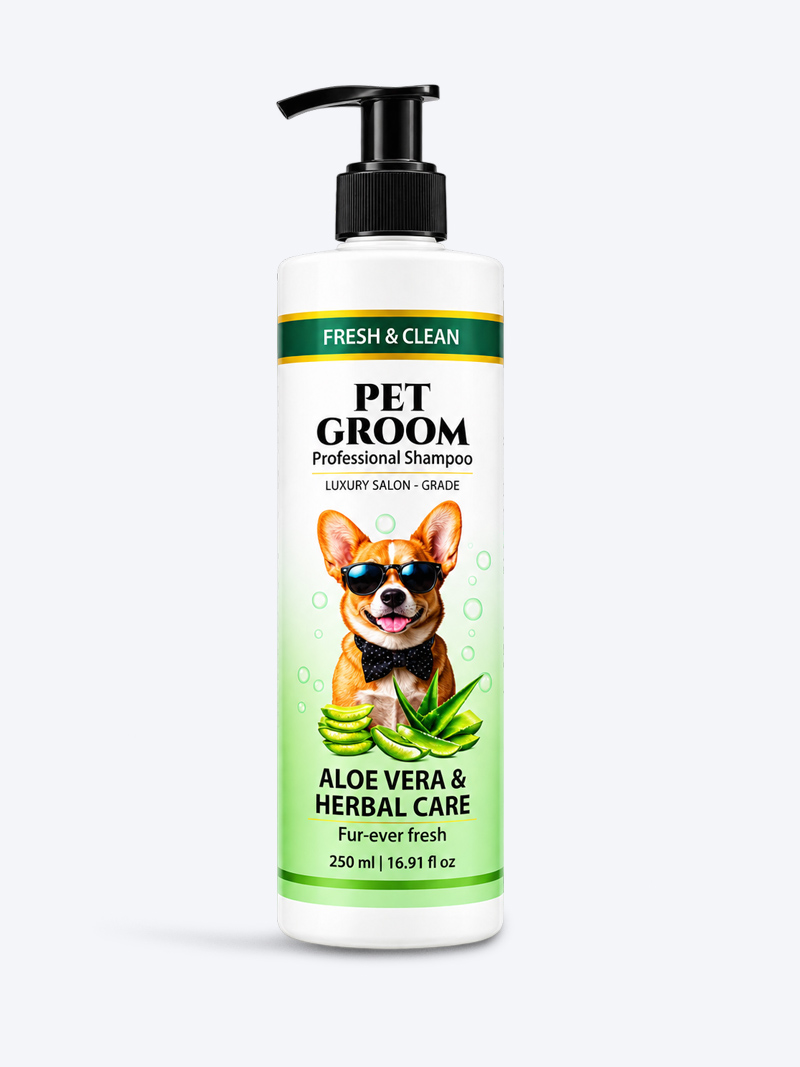 Pet Groom Professional Aloe Vera Shampoo 250ml | Soothing Skin & Coat Care for Dogs & Cats