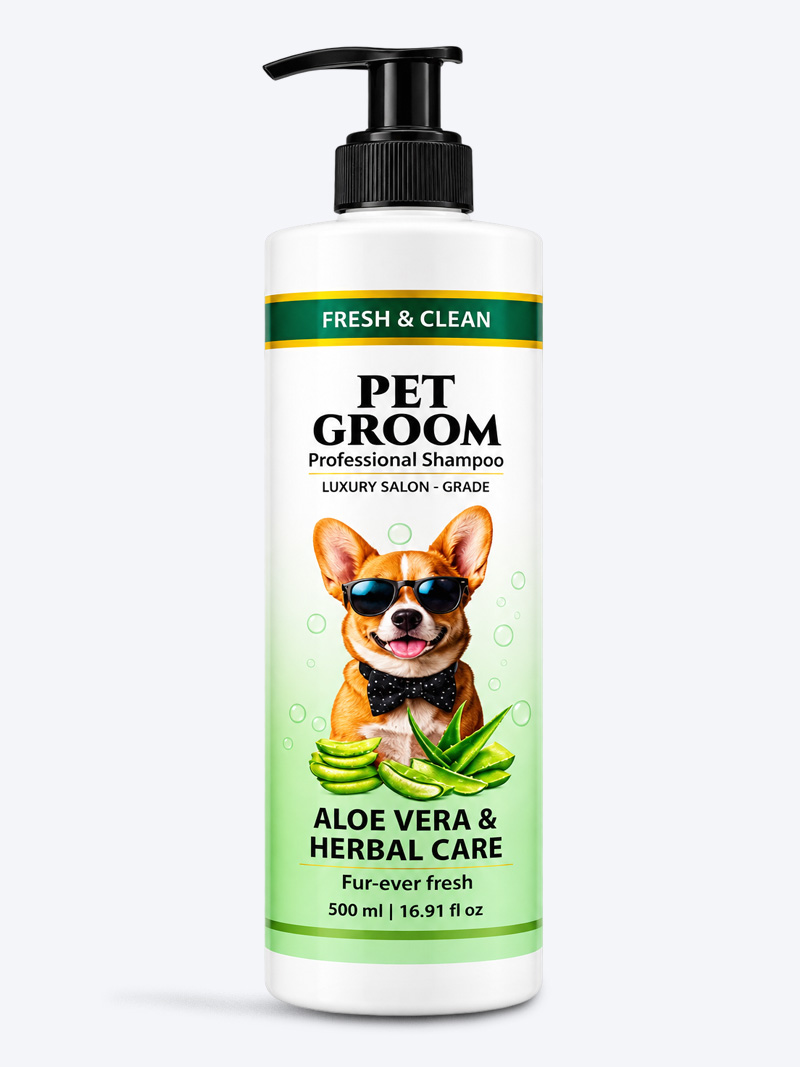 Pet Groom Professional Aloe Vera Shampoo 500ml | Soothing Skin & Coat Care for Dogs & Cats