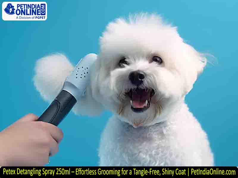 Petex Detangling Spray 250ml – Effortless Grooming for a Tangle-Free, Shiny Coat | PetIndiaOnline.com