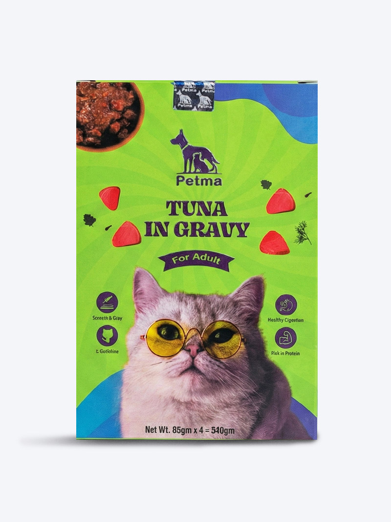 Petma Tuna in Gravy Adult Cat Wet Food 85gm x 4 (340gm) – Premium Tuna Cat Food | Buy Online India
