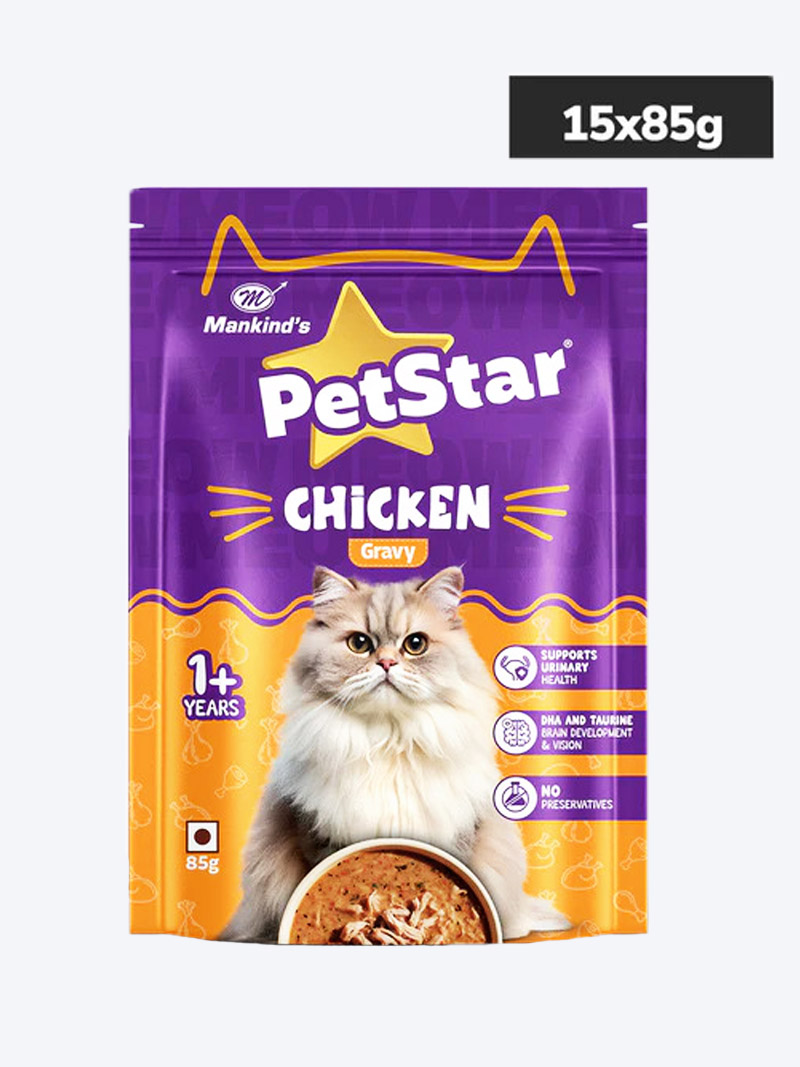 Petstar Chicken Gravy Adult Cat Wet Food 85gm | Petindiaonline