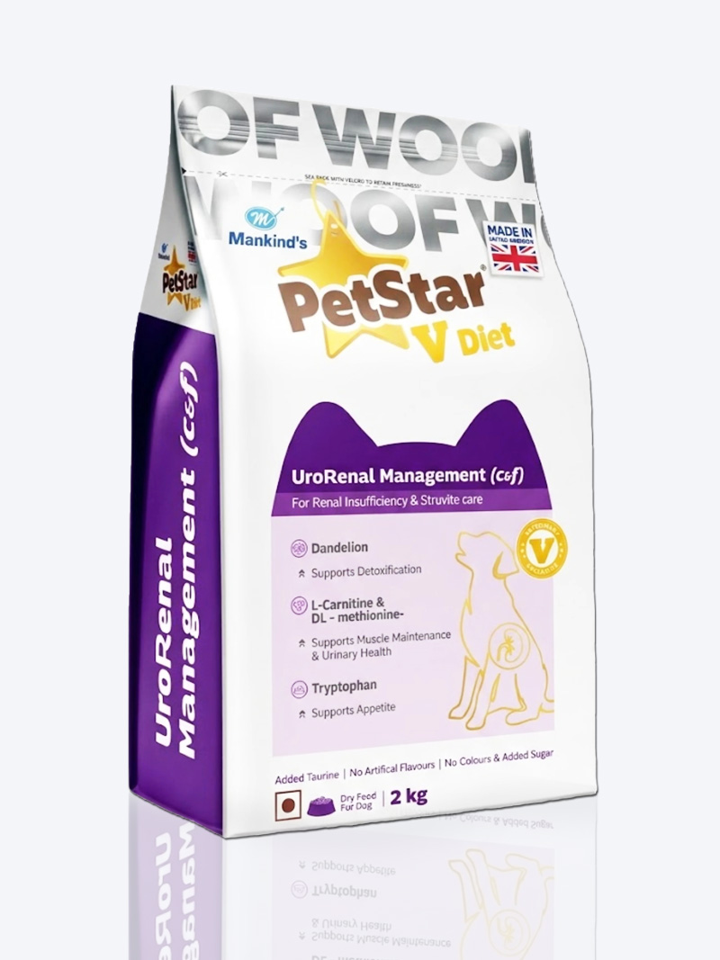 PetStar V Diet UroRenal Management Food For Dog 2kg | Kidney Care Dog Food Online