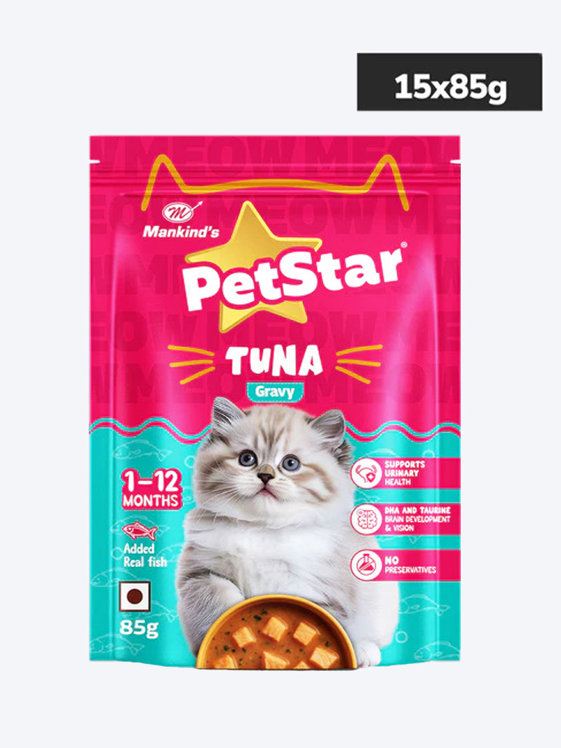 PetStar Tuna Gravy Kitten Cat Wet Food 85gm | Petindiaonline
