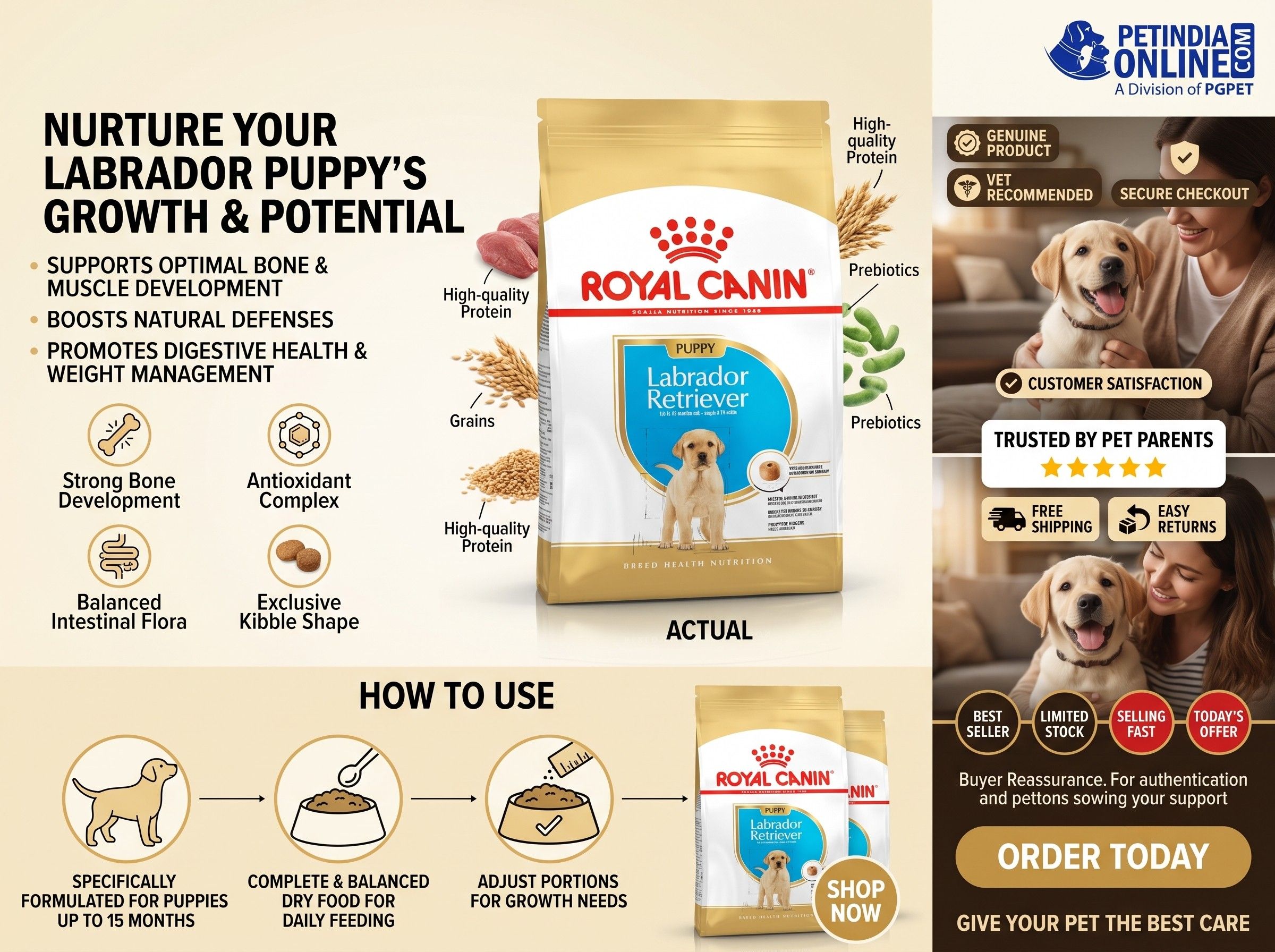 Royal Canin Labrador Puppy Dog Food 3kg – Breed-Specific Nutrition for Healthy Labrador Growth