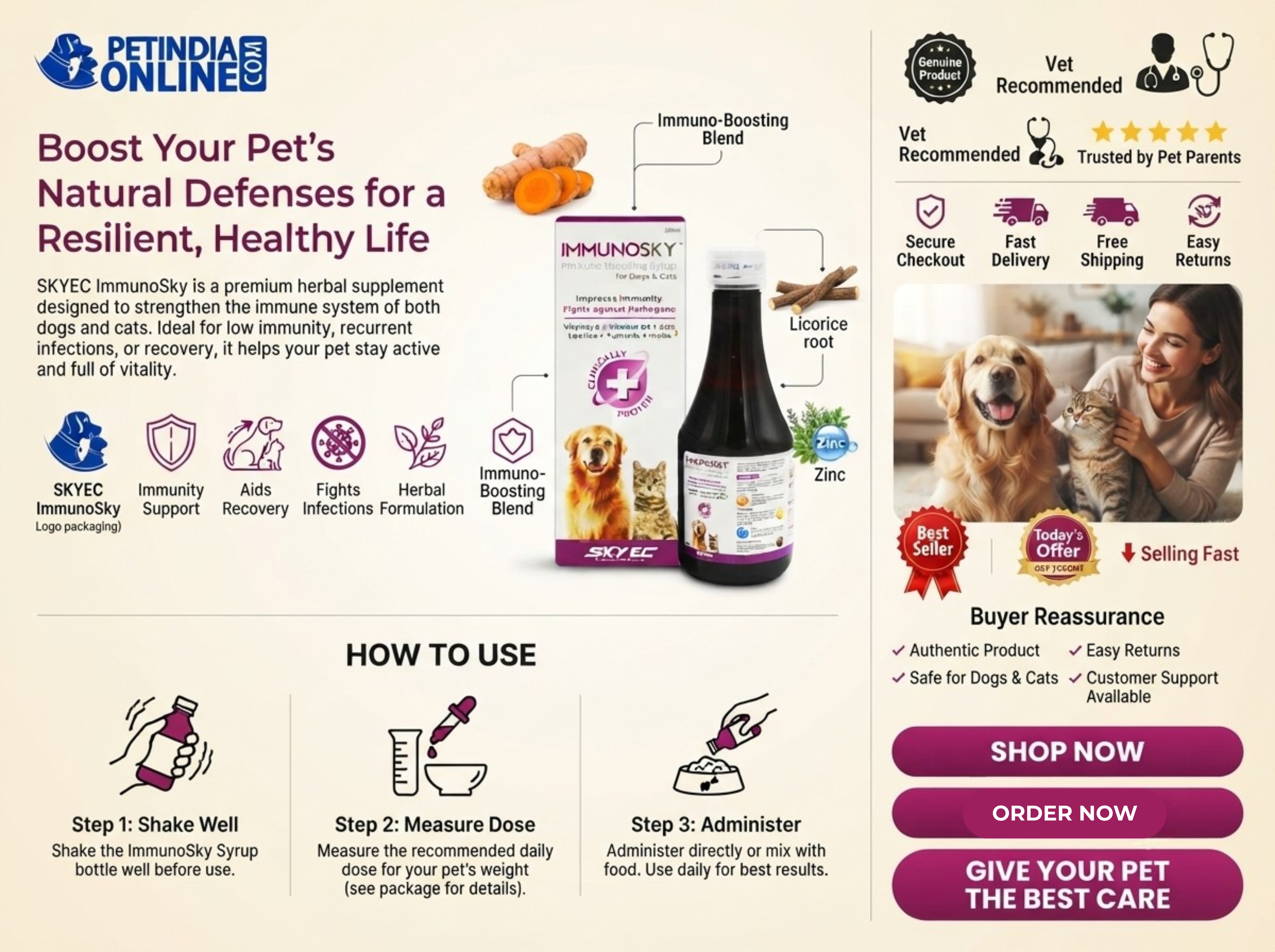 SKYEC ImmunoSky Syrup for Dogs: Benefits, Ingredients, Dosage & Safety