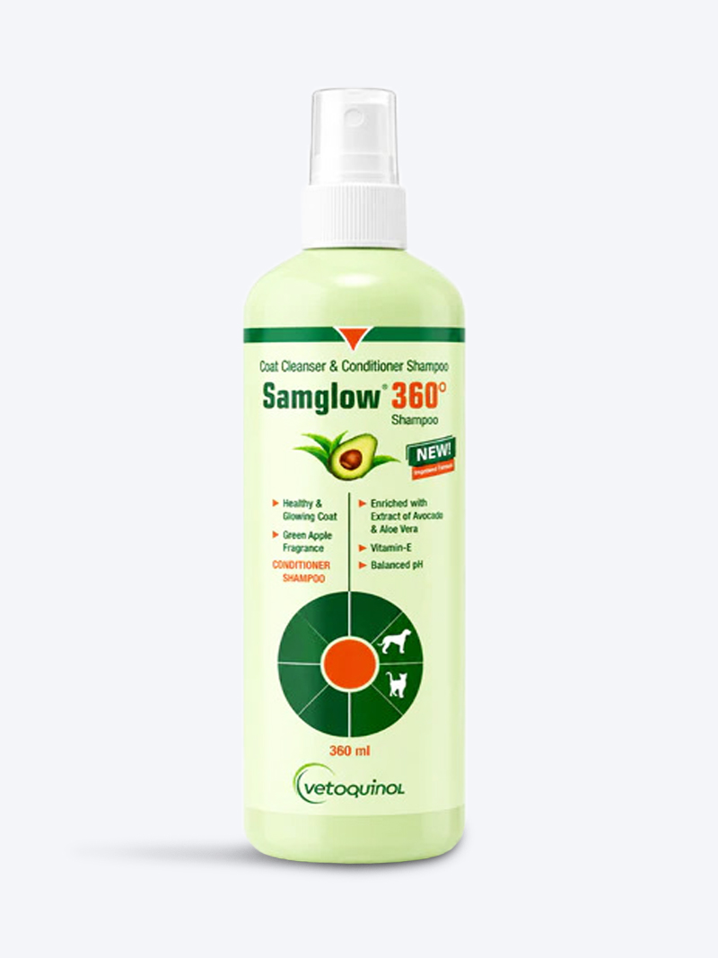 Buy Samglow 360° Coat Cleanser & Conditioner Shampoo for Dogs & Cats 360 ml Online – Petindiaonline.com