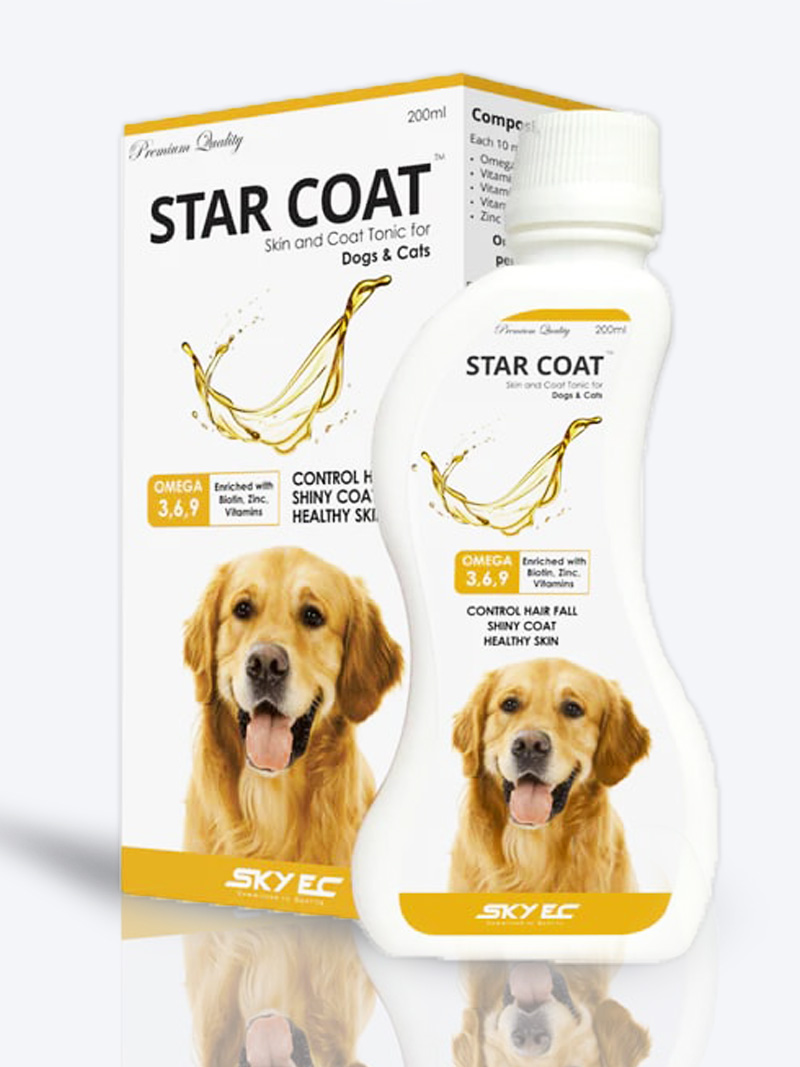 Skyec Star Coat Omega 3 + 6 Syrup Skin and Coat Health Support for Dogs and Cats