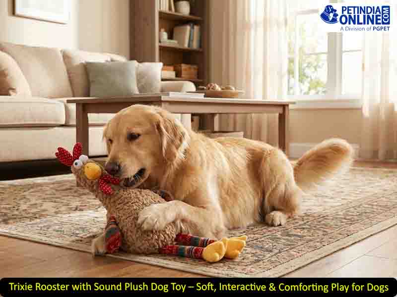 Trixie Rooster with Sound Plush Dog Toy – Soft, Interactive & Comforting Play for Dogs