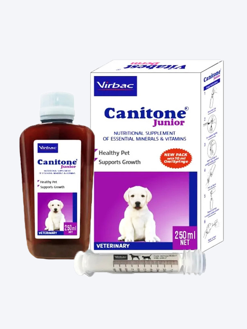 Virbac Canitone Junior Syrup 250ml | Puppy Growth Supplement