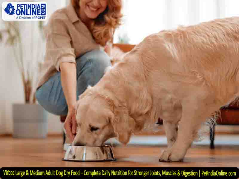 Virbac Large & Medium Adult Dog Dry Food – Complete Daily Nutrition for Stronger Joints, Muscles & Digestion | PetIndiaOnline.com