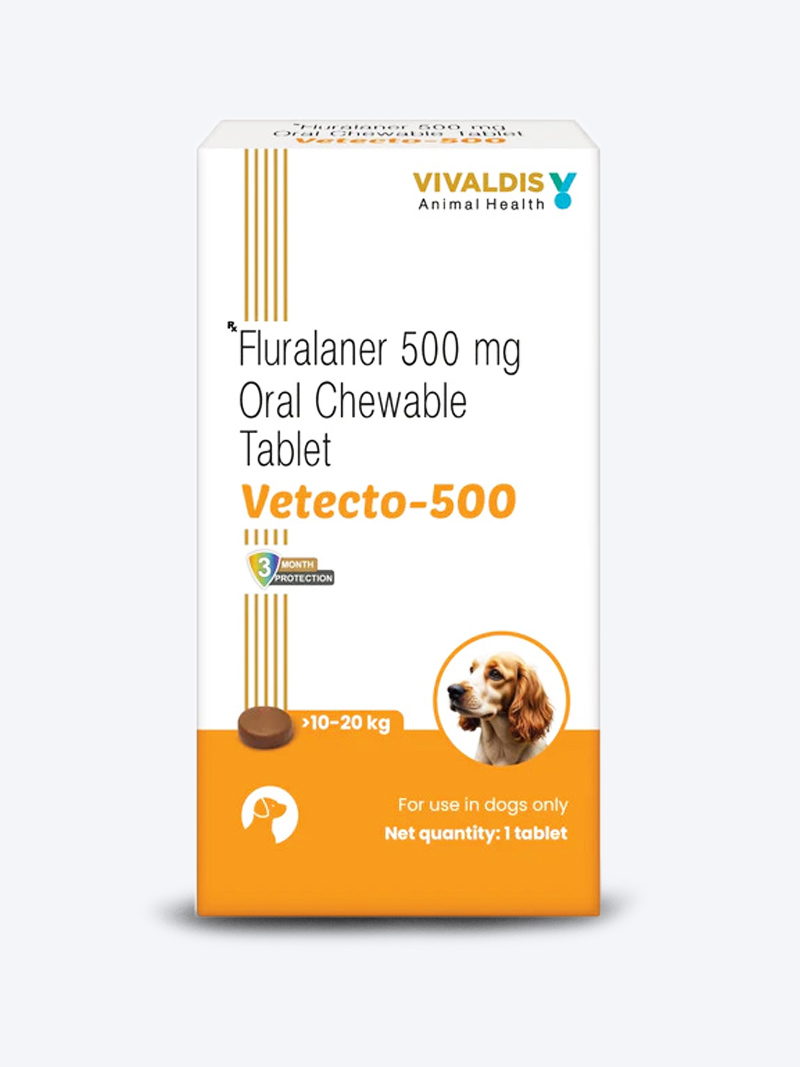 Vivaldis Vetecto 500mg Chewable for Dogs 10 to 20 kg | Petindiaonline.com
