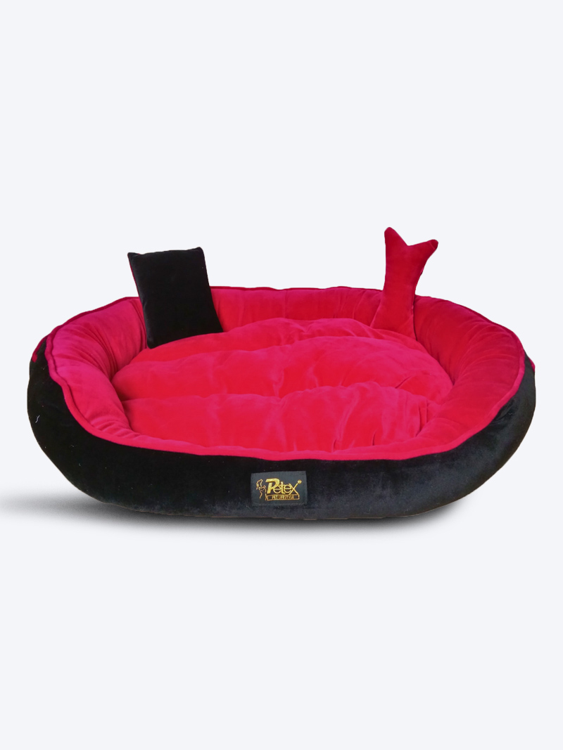 Petex Dog Bed with Two Pillows | Comfortable Pet Bedding | Petindiaonline.com
